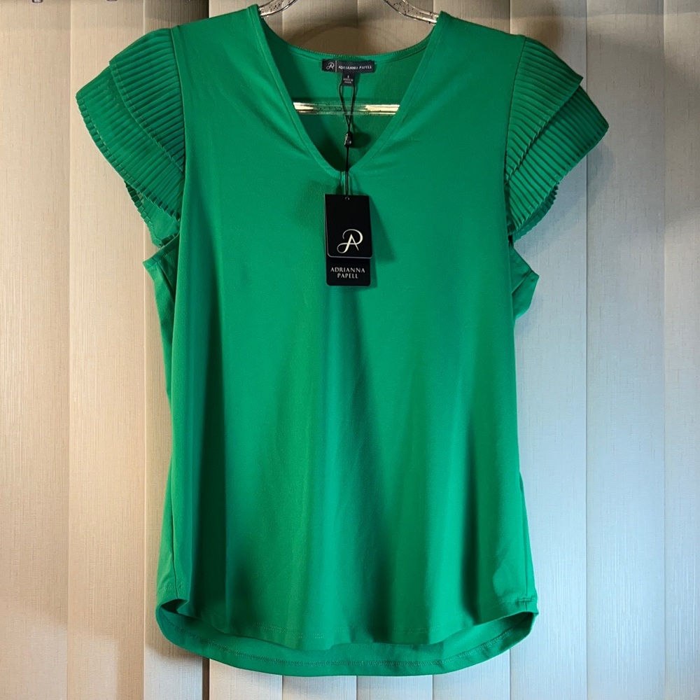 Adrianna Papell Vibrant Green Blouse
